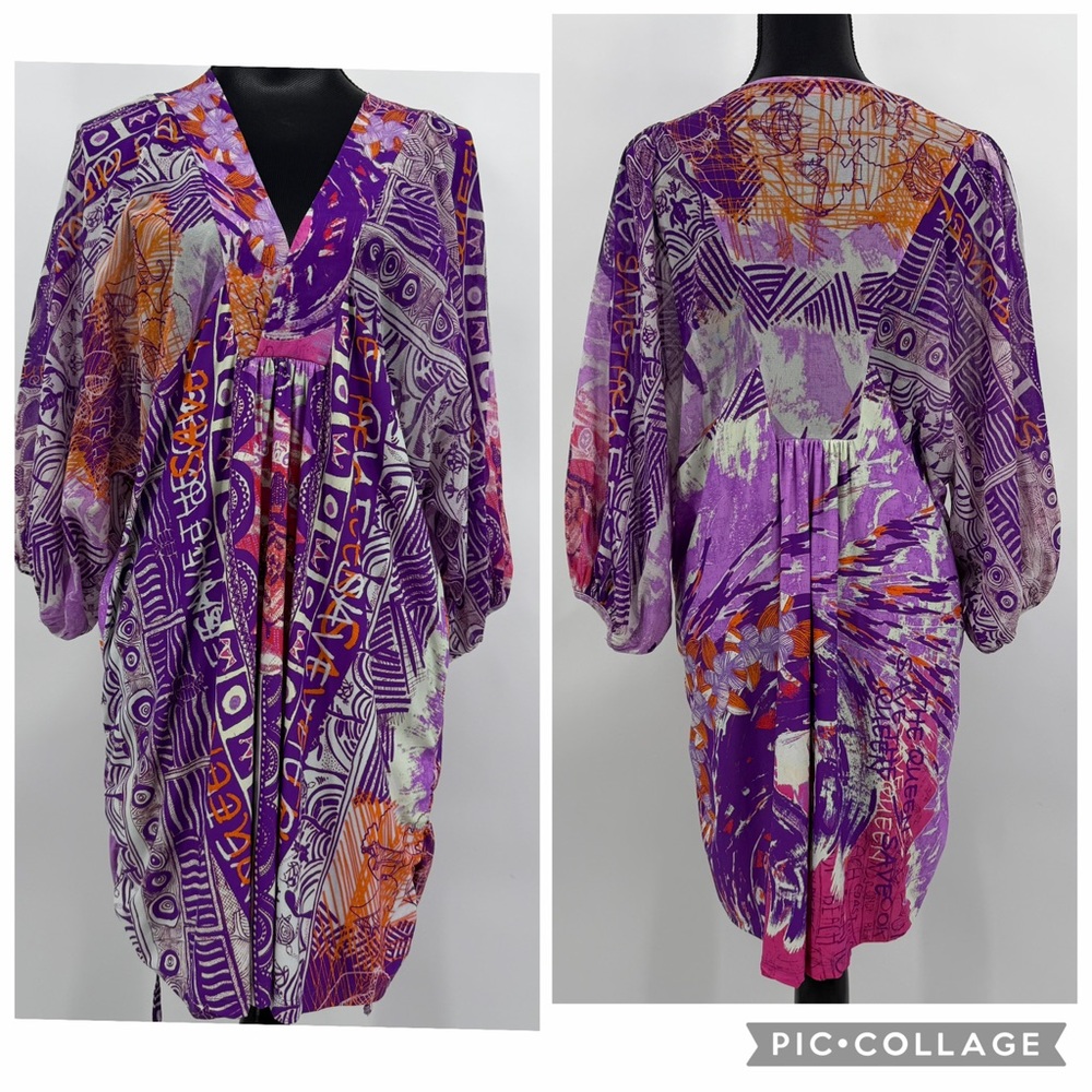 Save The Queen Retro Mini Beach Sun Dress Purple Size XS